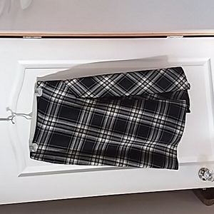 Holt renfrew made in Canada asymetrical plaid midi skirt